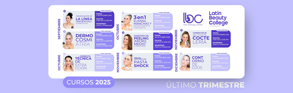 Cursos para Cosmetólogas en CDMX (Presencial) y en toda la República (En Línea): Capacitación Profesional con Credentials Cosmeceutics en LBCenter
